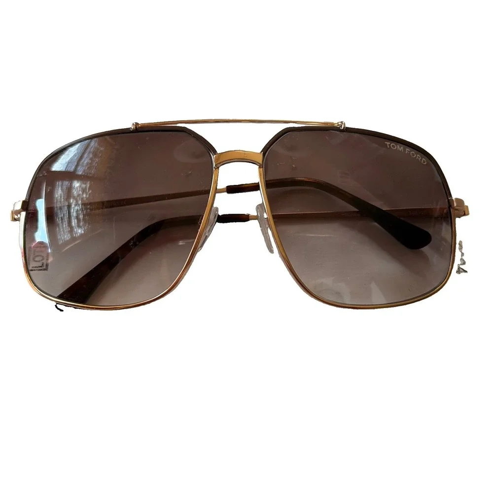 Tom Ford Ronnie TF439 48F Gold Frame Mens Pilot Sunglasses 60-13-140